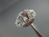 WIDE 1.30CT DIAMOND & AAA MORGANITE 14K WHITE GOLD HALO FILIGREE ENGAGEMENT RING