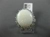 LARGE 5.39CT DIAMOND & AAA OVAL OPAL 14KT WHITE GOLD DOUBLE OPEN FILIGREE RING