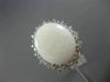 LARGE 5.39CT DIAMOND & AAA OVAL OPAL 14KT WHITE GOLD DOUBLE OPEN FILIGREE RING