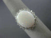 LARGE 5.39CT DIAMOND & AAA OVAL OPAL 14KT WHITE GOLD DOUBLE OPEN FILIGREE RING