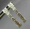 ESTATE 1.40CT DIAMOND 14KT WHITE GOLD DOUBLE SIDED HOOP HUGGIE EARRINGS #16569