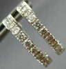 ESTATE 1.40CT DIAMOND 14KT WHITE GOLD DOUBLE SIDED HOOP HUGGIE EARRINGS #16569