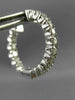 ESTATE 1.40CT DIAMOND 14KT WHITE GOLD DOUBLE SIDED HOOP HUGGIE EARRINGS #16569