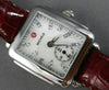MICHELE .10CT DIAMOND STAINLESS STEEL 3D CLASSIC SQUARE DECO LADYS WATCH #26191