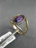 LARGE 1.47CT CHOCOLATE FANCY DIAMOND & AAA AMETHYST 14KT ROSE & BLACK GOLD RING