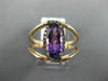 LARGE 1.47CT CHOCOLATE FANCY DIAMOND & AAA AMETHYST 14KT ROSE & BLACK GOLD RING