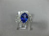 LARGE 2.0CT DIAMOND & AAA OVAL TANZANITE 14KT WHITE GOLD FLOWER ENGAGEMENT RING