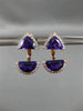 1.25CT DIAMOND & AAA AMETHYST 14KT ROSE GOLD SEMI MOON ILLUSION HANGING EARRINGS