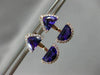1.25CT DIAMOND & AAA AMETHYST 14KT ROSE GOLD SEMI MOON ILLUSION HANGING EARRINGS