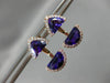 1.25CT DIAMOND & AAA AMETHYST 14KT ROSE GOLD SEMI MOON ILLUSION HANGING EARRINGS
