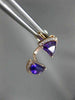 1.25CT DIAMOND & AAA AMETHYST 14KT ROSE GOLD SEMI MOON ILLUSION HANGING EARRINGS