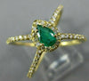 LARGE .86CT DIAMOND & COLOMBIAN EMERALD 18KT YELLOW GOLD CRISS CROSS RING #26632