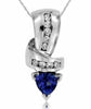ESTATE .99CT DIAMOND & AAA TANZANITE 14KT WHITE GOLD TRILLION LOVE KNOT PENDANT