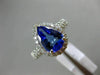LARGE 2.75CT DIAMOND & AAA PEAR SHAPE TANZANITE 14KT WHITE GOLD ENGAGEMENT RING
