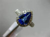 LARGE 2.75CT DIAMOND & AAA PEAR SHAPE TANZANITE 14KT WHITE GOLD ENGAGEMENT RING