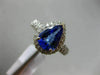 LARGE 2.75CT DIAMOND & AAA PEAR SHAPE TANZANITE 14KT WHITE GOLD ENGAGEMENT RING