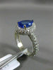 LARGE 2.75CT DIAMOND & AAA PEAR SHAPE TANZANITE 14KT WHITE GOLD ENGAGEMENT RING