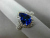 LARGE 2.75CT DIAMOND & AAA PEAR SHAPE TANZANITE 14KT WHITE GOLD ENGAGEMENT RING