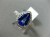 LARGE 2.75CT DIAMOND & AAA PEAR SHAPE TANZANITE 14KT WHITE GOLD ENGAGEMENT RING