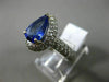 LARGE 2.75CT DIAMOND & AAA PEAR SHAPE TANZANITE 14KT WHITE GOLD ENGAGEMENT RING