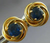 ANTIQUE .70CT AAA SAPPHIRE 14KT YELLOW GOLD 3D CLASSIC LOVE KNOT EARRINGS #22622