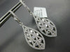 1.80CT DIAMOND 18KT WHITE GOLD TEAR DROP FILIGREE CRISS CROSS HANGING EARRINGS