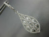 1.80CT DIAMOND 18KT WHITE GOLD TEAR DROP FILIGREE CRISS CROSS HANGING EARRINGS