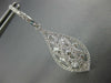 1.80CT DIAMOND 18KT WHITE GOLD TEAR DROP FILIGREE CRISS CROSS HANGING EARRINGS