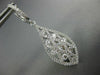 1.80CT DIAMOND 18KT WHITE GOLD TEAR DROP FILIGREE CRISS CROSS HANGING EARRINGS