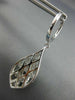 1.80CT DIAMOND 18KT WHITE GOLD TEAR DROP FILIGREE CRISS CROSS HANGING EARRINGS