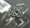 ESTATE WIDE .98CT ROUND DIAMOND 18K WHITE GOLD 3D FLOWER MILGRAIN LOVE FUN RING