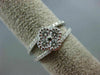 ESTATE WIDE .98CT ROUND DIAMOND 18K WHITE GOLD 3D FLOWER MILGRAIN LOVE FUN RING