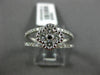 ESTATE WIDE .98CT ROUND DIAMOND 18K WHITE GOLD 3D FLOWER MILGRAIN LOVE FUN RING