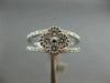 ESTATE WIDE .98CT ROUND DIAMOND 18K WHITE GOLD 3D FLOWER MILGRAIN LOVE FUN RING