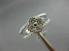 ESTATE WIDE .98CT ROUND DIAMOND 18K WHITE GOLD 3D FLOWER MILGRAIN LOVE FUN RING