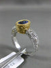 1.15CT DIAMOND & AAA OVAL TANZANITE 14KT 2 TONE GOLD 3D FILIGREE ENGAGEMENT RING