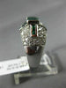 WIDE 2.20CT DIAMOND & AAA EMERALD 14KT WHITE GOLD 3D SEMI BEZEL ANNIVERSARY RING