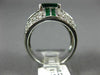 WIDE 2.20CT DIAMOND & AAA EMERALD 14KT WHITE GOLD 3D SEMI BEZEL ANNIVERSARY RING