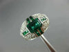 WIDE 2.20CT DIAMOND & AAA EMERALD 14KT WHITE GOLD 3D SEMI BEZEL ANNIVERSARY RING