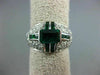 WIDE 2.20CT DIAMOND & AAA EMERALD 14KT WHITE GOLD 3D SEMI BEZEL ANNIVERSARY RING