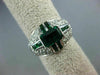 WIDE 2.20CT DIAMOND & AAA EMERALD 14KT WHITE GOLD 3D SEMI BEZEL ANNIVERSARY RING