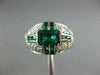 WIDE 2.20CT DIAMOND & AAA EMERALD 14KT WHITE GOLD 3D SEMI BEZEL ANNIVERSARY RING