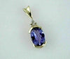 1.33CT DIAMOND & AAA TANZANITE 14KT YELLOW GOLD 3D SEMI BEZEL FLOATING PENDANT