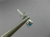 ESTATE 2.02CT DIAMOND & AAA BLUE TOPAZ 14KT WHITE GOLD 3D OVAL HANGING EARRINGS