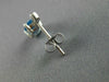 ESTATE 2.02CT DIAMOND & AAA BLUE TOPAZ 14KT WHITE GOLD 3D OVAL HANGING EARRINGS