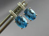 ESTATE 2.02CT DIAMOND & AAA BLUE TOPAZ 14KT WHITE GOLD 3D OVAL HANGING EARRINGS