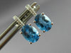 ESTATE 2.02CT DIAMOND & AAA BLUE TOPAZ 14KT WHITE GOLD 3D OVAL HANGING EARRINGS