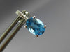 ESTATE 2.02CT DIAMOND & AAA BLUE TOPAZ 14KT WHITE GOLD 3D OVAL HANGING EARRINGS