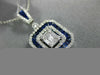 LARGE 2.40CT DIAMOND & AAA SAPPHIRE 18KT WHITE GOLD 3D ROUND & BAGUETTE PENDANT