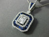 LARGE 2.40CT DIAMOND & AAA SAPPHIRE 18KT WHITE GOLD 3D ROUND & BAGUETTE PENDANT